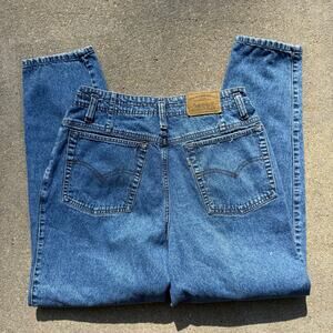 Vintage 90s Levi's 960 High Waist Pleated Elastic Waist Mom Jeans Size 10